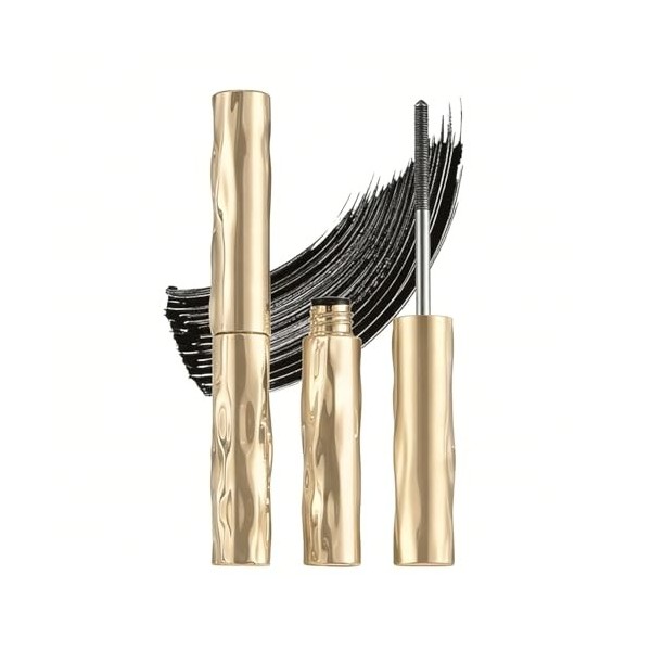 Lot de 2 brosses à mascara en métal lavable - Noir - Imperméable - Avec brosse en fer - Pour plus de volume, de longueur et d
