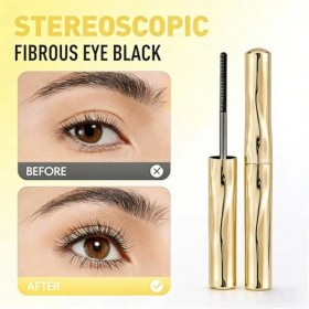 Lot de 2 brosses à mascara en métal lavable - Noir - Imperméable - Avec brosse en fer - Pour plus de volume, de longueur et d