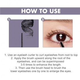 Lot de 2 mascaras 3D Curling pour cils - Imperméable et durable - Avec brosse en métal - Durable - Rend les cils plus lisses 