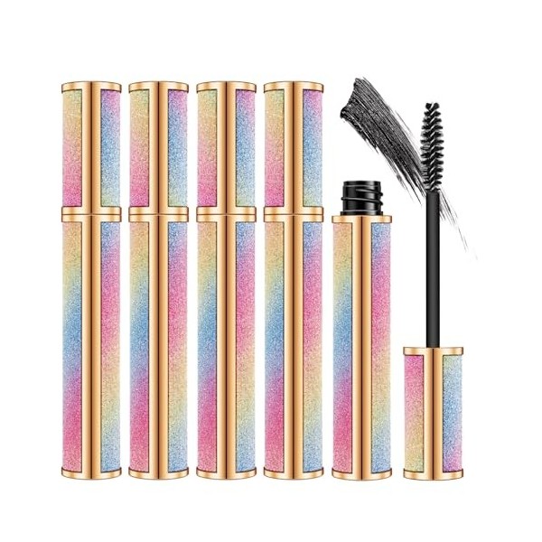 4 Pièces Mascara Noir Waterproof Mascara Noir Volume Et Longueur Séchage Rapide Sans Bavures Texture Soyeuse Pour Une Applica