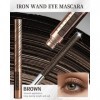 Iron Mascara Marron, Longue Durée Waterproof 5D Curling Effet, Washable Metal Wand Mascara Volume et Longueur, Résistant aux 