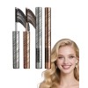 Iron Mascara Marron, Longue Durée Waterproof 5D Curling Effet, Washable Metal Wand Mascara Volume et Longueur, Résistant aux 