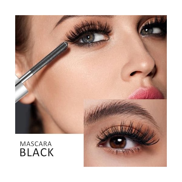 MAOYING Mascara en métal, Mascara en baguette de fer, Smudge-proof, Longue durée defficacité, Imperméable, lavable 2 pièces