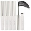 4 Pcs Mascara Waterproof Noir Mascara Volume Et Longueur Tenue Longue Durée Sans Bavures Et sans Paquets Tête de Brosse Ultra