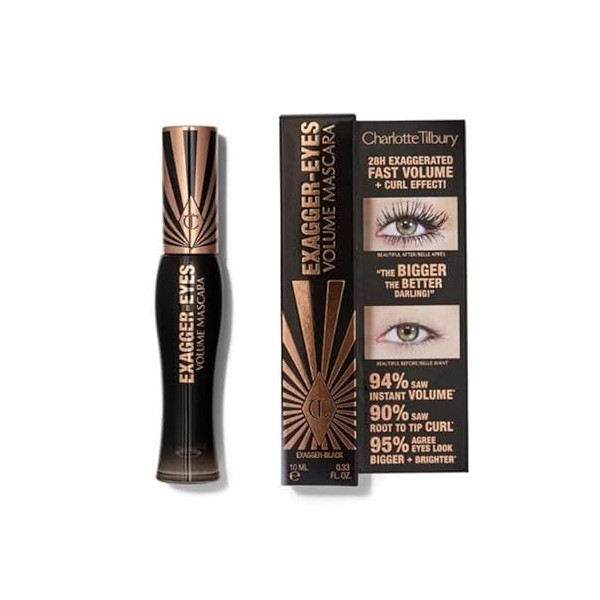 Charlotte Tilbury Original | Exagger-Eyes Volume Mascara - Masque volumisant | by BELLA | EXAGGER-BLACK, 10 ml lot de 1 
