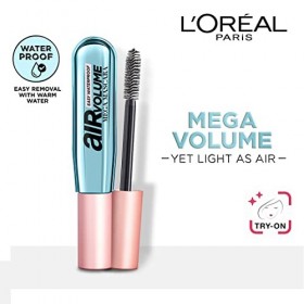 Air Volume Easy Waterproof Mega Mascara 01-Black 8,5 Ml Lot de 3 
