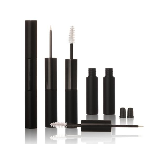COSIDEA Lot de 50 tubes vides 2 en 1 de 5 m pour mascara et eyeliner 10 ml à double extrémité avec baguette pour huile de ric