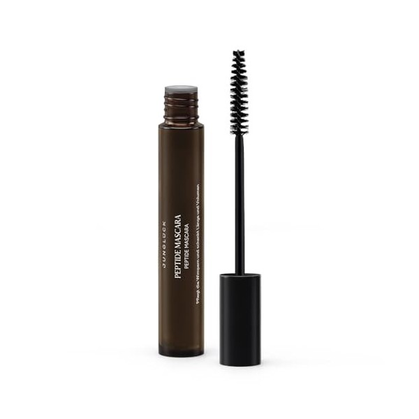 JUNGLÜCK Peptide Mascara Vegan - Mascara noir sans huiles minérales - Pour des cils longs, denses et noirs profonds - Sans ba