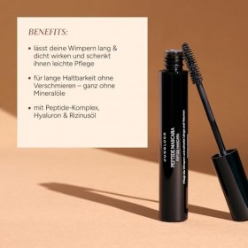 JUNGLÜCK Peptide Mascara Vegan - Mascara noir sans huiles minérales - Pour des cils longs, denses et noirs profonds - Sans ba