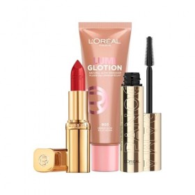 LOréal Paris Look Maquillage Festival De Cannes - Enlumineur Éclat Multi-Usages Lumi glotion - Mascara Panorama Noir Volume 