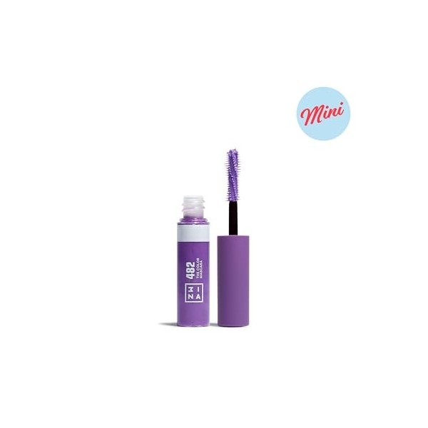 3INA MAKEUP - Mascara Color 482 mini - Violet - à la Kératine Végétale - Mascara Volume et Lift - Format Voyage Mascara