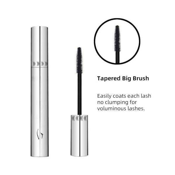 Mascara résistant à l’eau, Avec brosse conique large, Pour des cils longs, épais et volumineux, Tenue longue, Recourbant, San