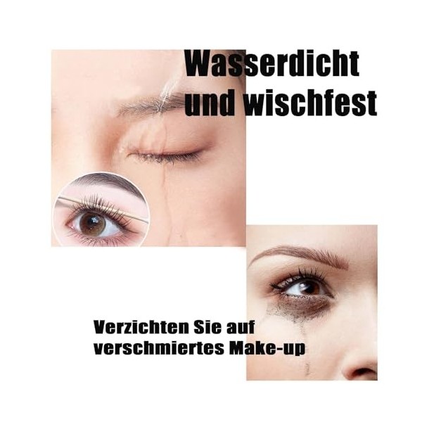 Mascara ultra fin et imperméable pour cils longs - Pinceau noir - Longue durée - Avec fibre de soie - Non agglomérant et liss