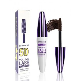 Brown 5D Mascara télescopique pour les yeux, imperméable, anti-salissures, longue durée, mascara à boucler volumisant, mascar...