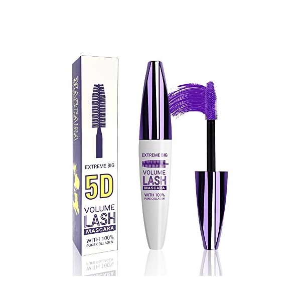 Brown 5D Mascara télescopique pour les yeux, imperméable, anti-salissures, longue durée, mascara à boucler volumisant, mascar...