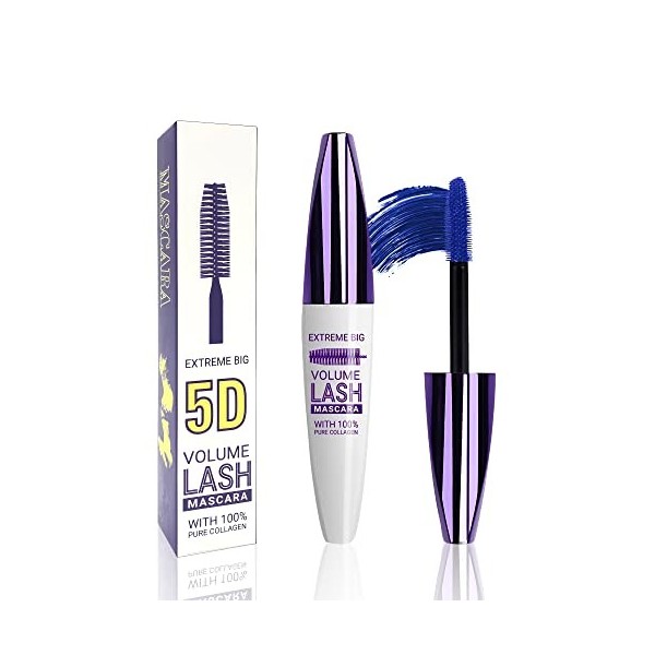 Brown 5D Mascara télescopique pour les yeux, imperméable, anti-salissures, longue durée, mascara à boucler volumisant, mascar...