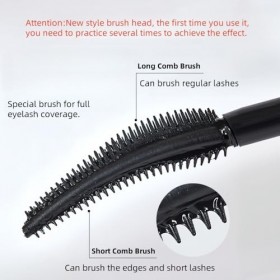 Mascara Noir, Mascara Résistant à l’Eau avec Brosse Spéciale, Anti-Traces, Définition Parfaite, Sans Paquets et Longue Tenue,