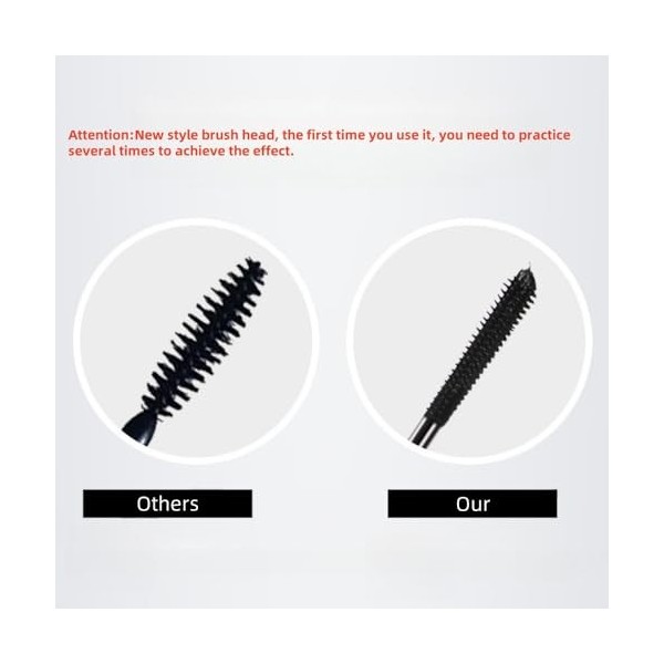Mascara Noir à Brosse Précise pour Volume et Allongement, Sans Effritement, Sans Agglomération, Résistant aux Traces, Impermé