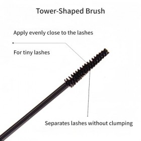 Mascara Noir avec Brosse en Forme de Tour pour Cils Minuscules, Résistant aux Traces et Longue Tenue, Naturel, Sans Effet Paq