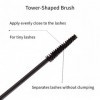 Mascara Noir avec Brosse en Forme de Tour pour Cils Minuscules, Résistant aux Traces et Longue Tenue, Naturel, Sans Effet Paq