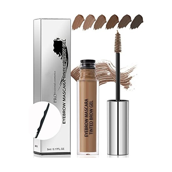 Gel pour sourcils imperméable, longue durée et résistant aux bavures, gel liquide, mascara à sourcils avec blaireau de rasage