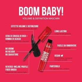 Sheila Cosmetics Boom Baby Volume & Definition Mascara – Effet Volume Longue Tenue – Enrichi en ProVitamine B5 – Noir Intense