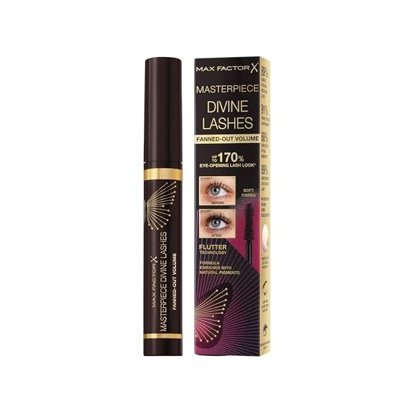Max Factor Masterpiece Mascara Divine Lashes - Mascara volume évasé et sans grumeaux - Marron noir
