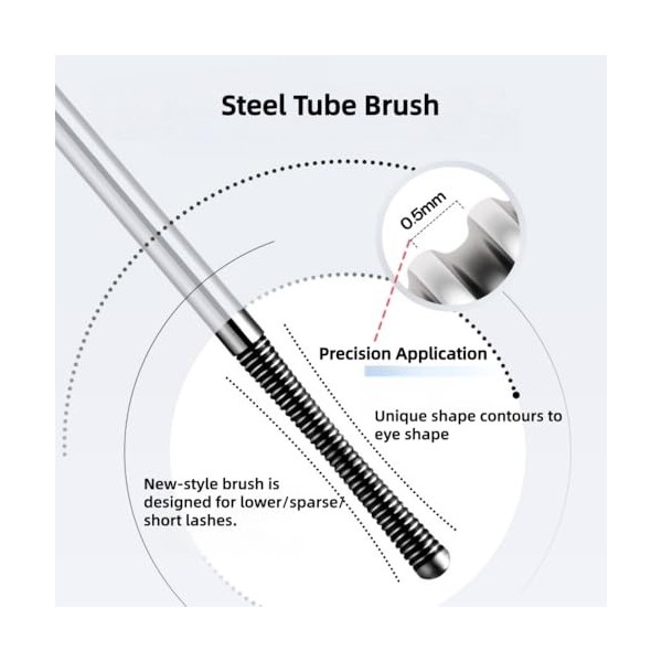 Mascara Étanche à Brosse en Tube d’Acier pour Cils Inférieurs/Fins/Courts, Longue Tenue, Sans Écaillage, Sans Agglutination