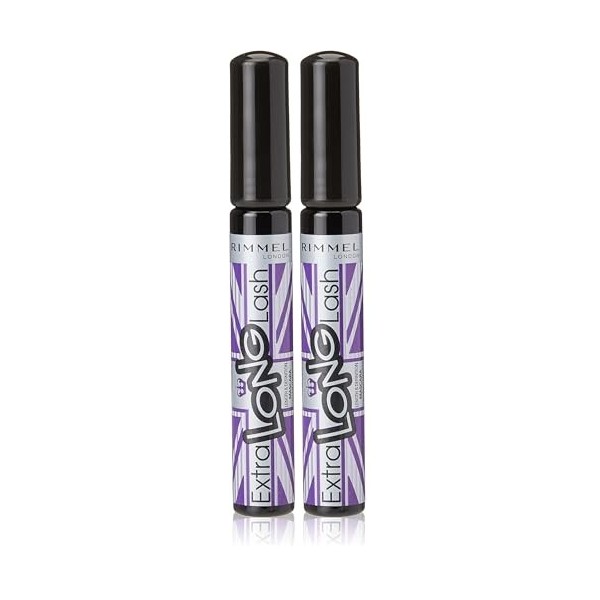 Rimmel Lonodn - Extra Long Lash Mascara 003-Extreme Black 8 Ml Lot de 2 Mascara