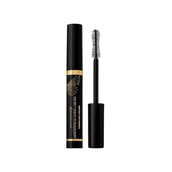 Max Factor Divine Lashes Mascara Rich Black 001, volume ultime, technologie Flutter, pinceau silhouette en fibre 420, lisse e