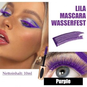 Mascara violet 5D imperméable à leau, séchage rapide & non agglutiné, mascara volumisant, curling & extension de cils longs ...
