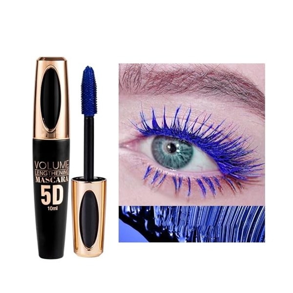 Mascara violet 5D imperméable à leau, séchage rapide & non agglutiné, mascara volumisant, curling & extension de cils longs ...