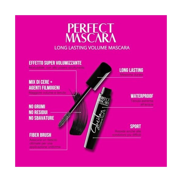Sheila Cosmetics Perfect Mascara – Mascara Volume Longue Tenue Waterproof – Effet Volume – Tenue Extrême pour des Cils Parfai
