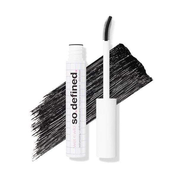 Wet n Wild So Defined Volumisant + Définissant Mascara, Formule Enrichie à lHuile de Ricin pour des Cils Plus Pleins et Plus ...