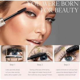 HOUSN Mascara Volume 4D Noir Intense Mascara Essence Résistant À LEau 24H Sans Paquets, Pinceau Ultra-Fin Pour Cils Longs Et ...