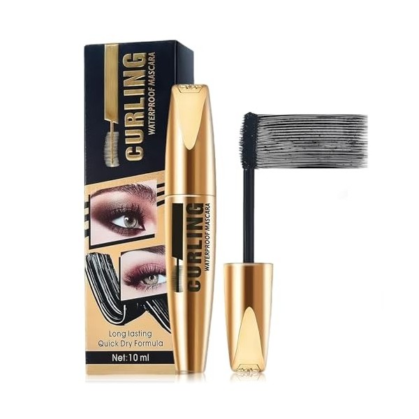 HOUSN Mascara Volume 4D Noir Intense Mascara Essence Résistant À LEau 24H Sans Paquets, Pinceau Ultra-Fin Pour Cils Longs Et ...