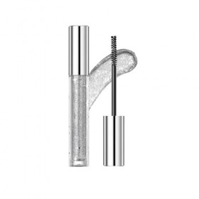 Hppsctink Mascara Diamonds, 3.2g Mascara Waterproof Non-Smudge, Allongeant et Volumisant, Yeux étincelants, Argent, mascara