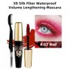 5D Mascara Volume et Longueur Rouge, Mascara Extension de Cils Effet Volume,Waterproof et Longue Tenue avec une Définition Pr...