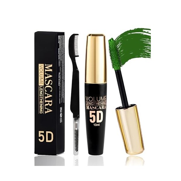 5D Mascara Volume et Longueur Rouge, Mascara Extension de Cils Effet Volume,Waterproof et Longue Tenue avec une Définition Pr...