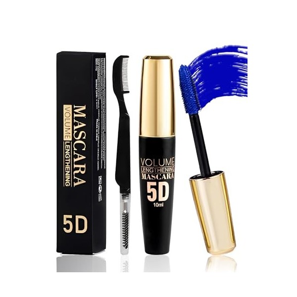 5D Mascara Volume et Longueur Rouge, Mascara Extension de Cils Effet Volume,Waterproof et Longue Tenue avec une Définition Pr...
