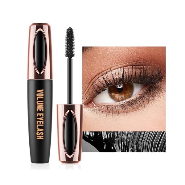 Mascara imperméable 5D noir pour une longueur extrême et un volume complet, imperméable et résistant aux taches avec effet al