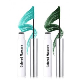 Mascara Coloré Kit, 2 Colors Vert Émeraude Vert, Fibre 3D Volume & Courbe Not Blooming Eyelashes Allongeant Curling, Mascara ...