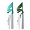 Mascara Coloré Kit, 2 Colors Vert Émeraude Vert, Fibre 3D Volume & Courbe Not Blooming Eyelashes Allongeant Curling, Mascara ...