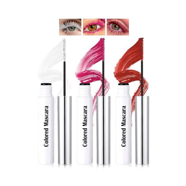 Mascara Coloré Kit, 2 Colors Vert Émeraude Vert, Fibre 3D Volume & Courbe Not Blooming Eyelashes Allongeant Curling, Mascara ...