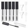 Lot de 5 tubes vides de 10 ml avec brosse à mascara, 2 compte-gouttes, 2 entonnoirs, tubes de mascara rechargeables vides, tu