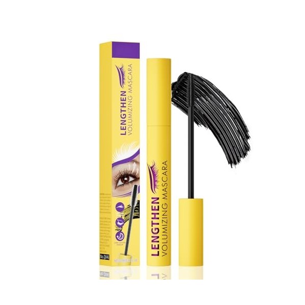 Waterproof Mascara Tridimensionnel Effet Recourbant,Mascara Marron, Résistant à lEau,Application Sans Paquets, Idéal Pour Un