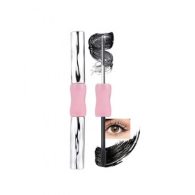 Mascara double extrémité Iron Wand - Imperméable - Extensions de cils en métal - Noir - Bouclage 3D - Tête de brosse en métal...