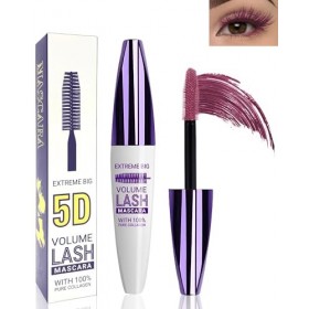 Bourgogne 5D Mascara télescopique Lift pour les yeux, Waterproof longue durée, Fibre de soie Mascara Volume & Lengthen, Effet