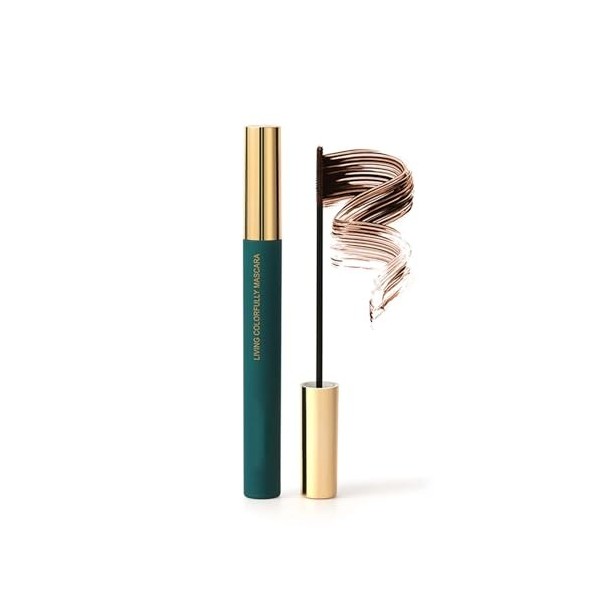 EONFAVE Mascara pour cils imperméable, durable et non agglomérant, marron, extension et volume, mascara anti-bavures et effet