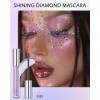 Mascara à paillettes violets, imperméable à leau longue durée Diamond Colourful Mascara, anti-salissures sans clumping, méta